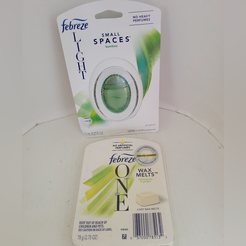 Febreze One Soy Wax Melts Lemongrass and Ginger Small Spaces Bamboo NEW
